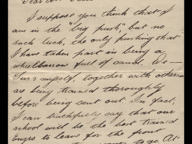 Handwritten letter by Alfred George Semple