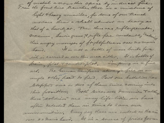 Handwritten account by Col Chaplain James Green