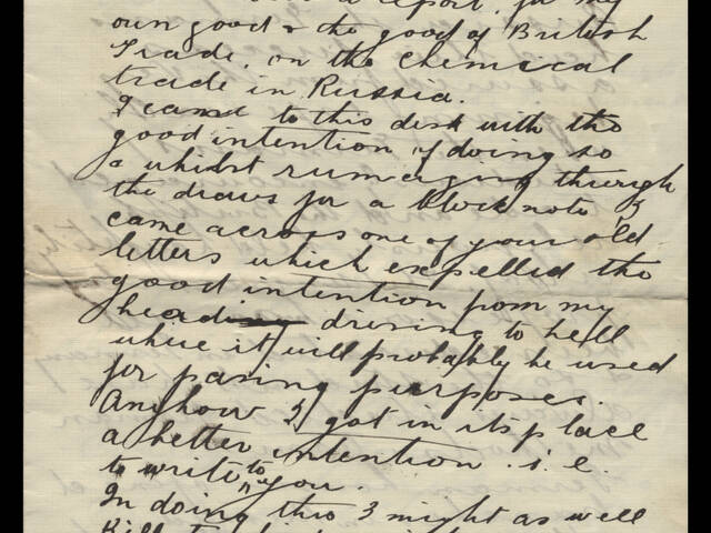 Handwritten letter by John Oswald Forsyth