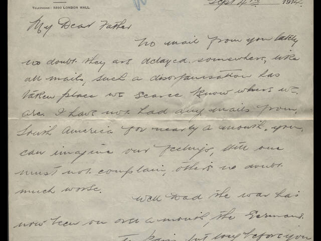 Handwritten letter by Harry