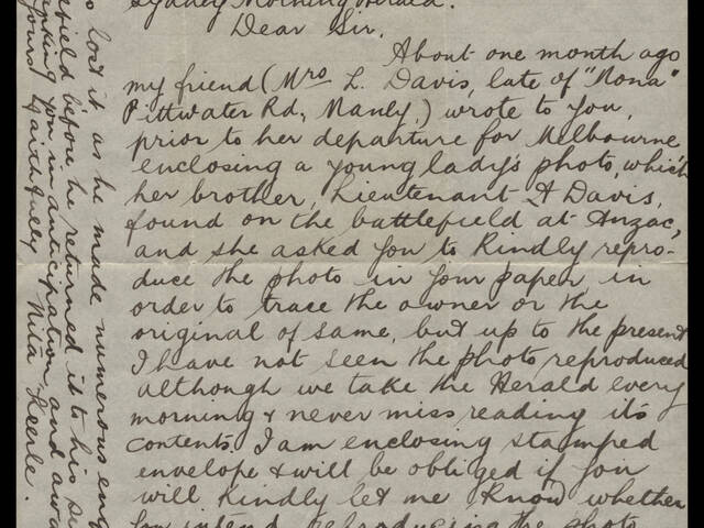 Handwritten letter by Nita Keerle