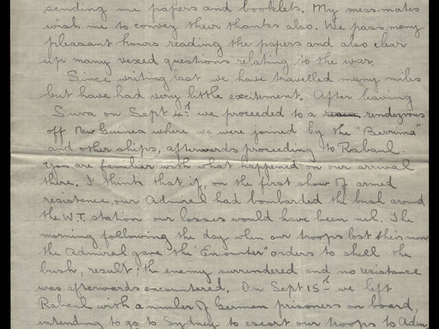 Handwritten letter by Gerald Holmes