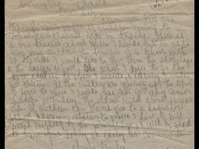 Handwritten letter by Mrs Jordan