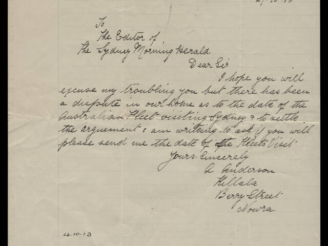 Handwritten letter by A Anderson