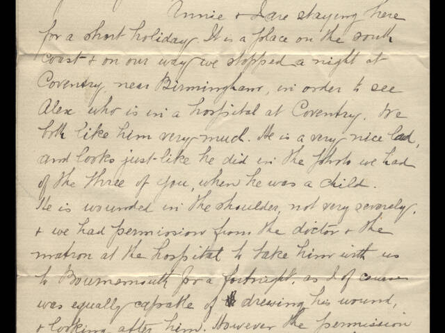 Handwritten letter by Alexander Cosgrove George