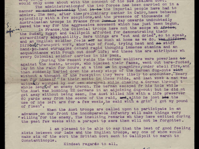 Typed letter by Alexander James Boyd