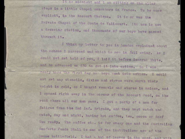 Typed letter by Walter Ernest Dexter