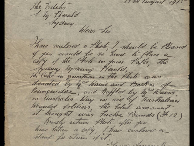 Handwritten letter by Constable E C Wavis