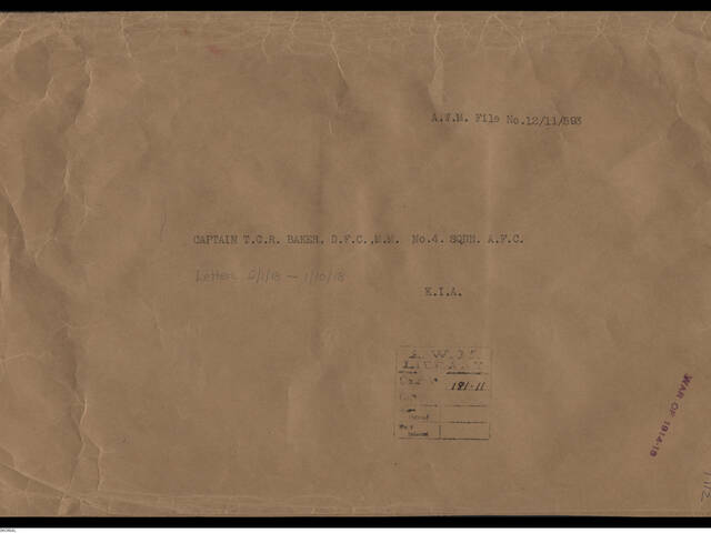 Letters Thomas Charles Richmond Baker 1918