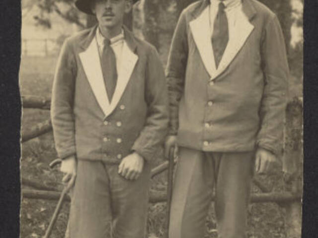 Portrait of Private Wilfred John Robinson and 133035 Private E Gaffey