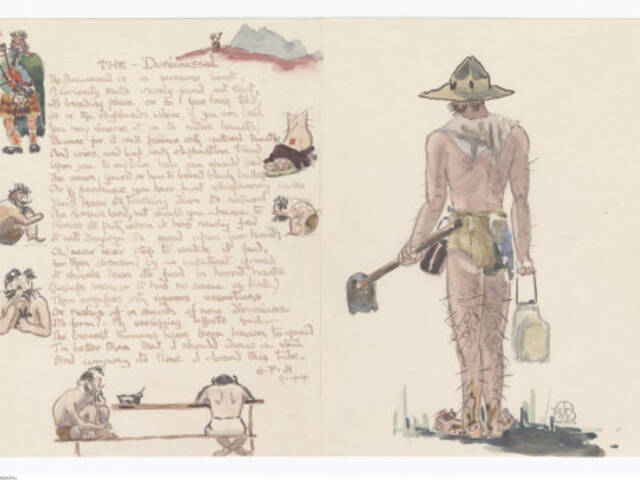 Sketch of prisoner of war by Doctor Ernest P. Hodgkin