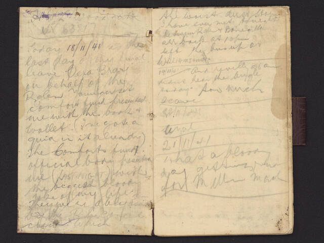 Handwritten diary by Wilfred Henry Leo Woodgate
