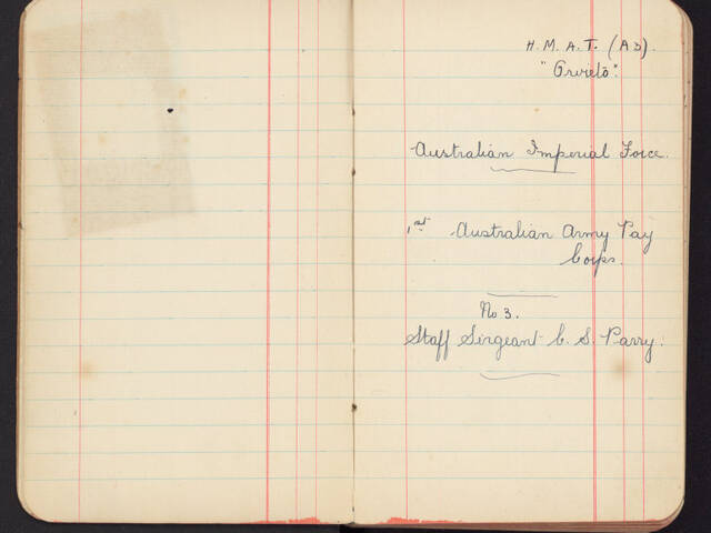 Handwritten diary of Cyril Strahan Parry