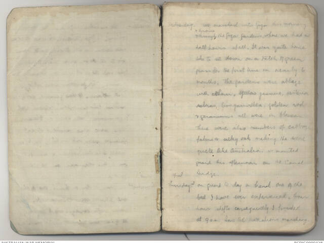 Page from diary of Frederick Warren Muir
