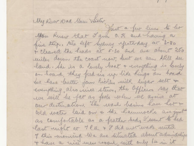 Handwritten letter by Wilbert Berg