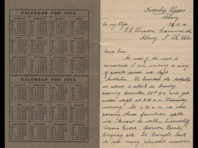 Handwritten diary of James William Albert Simpson