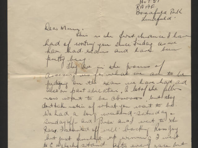 Handwritten letter by William Arthur Allsopp