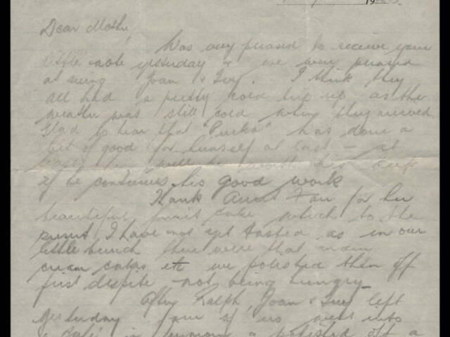 Handwritten letter by Thomas Rampton Hunter