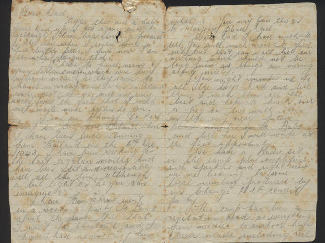 Handwritten letter by William Charles Warwick