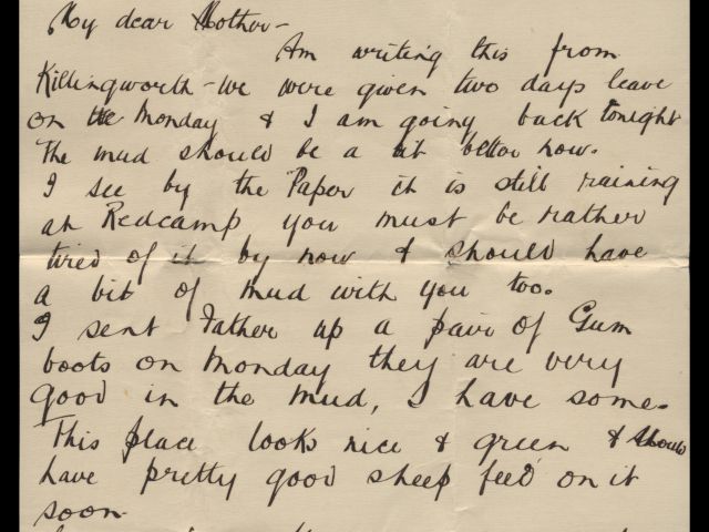 Handwritten letter by David Gerald Evans