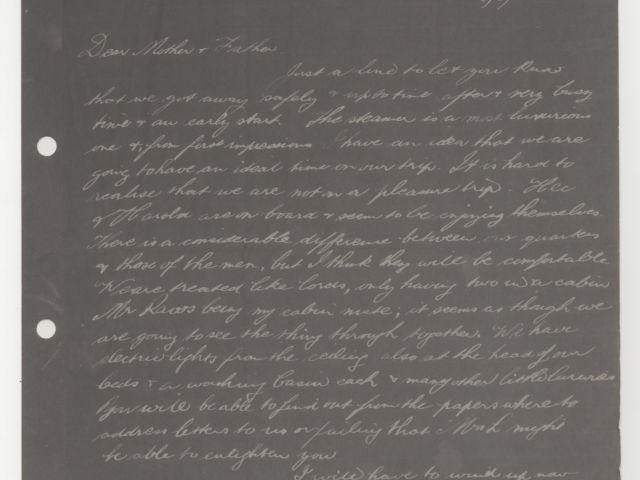 Photostat image of handwritten letter by Irving Russell Flett