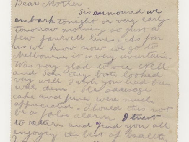 Handwritten letter by Keith Rourke