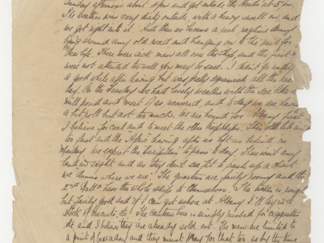 Handwritten letter by John Wesley Hetherington