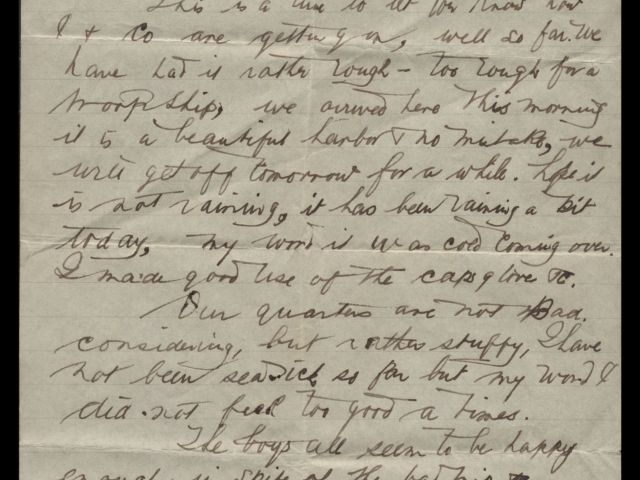 Handwritten letter by Kenneth Jack Young