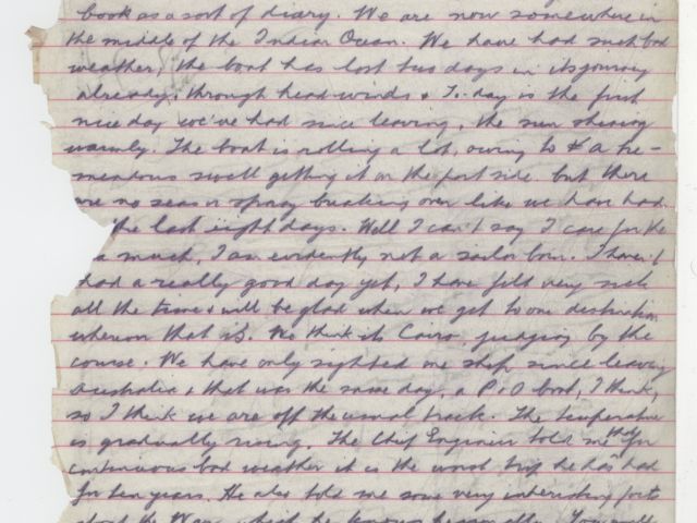 Handwritten diary of Wilfred Emmott Addison