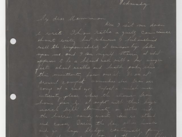 Photostat image of letter from Percy Wellesley Chapman
