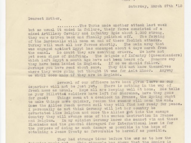 Typewritten extract of letter by Henry Francis Briggs