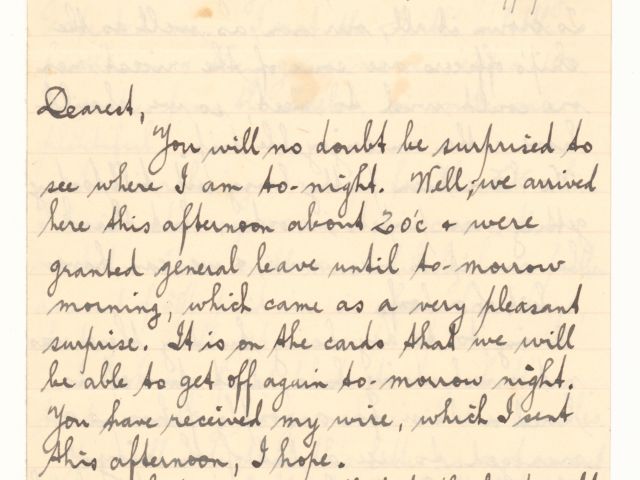 Handwritten letter by Albert Charles Cox