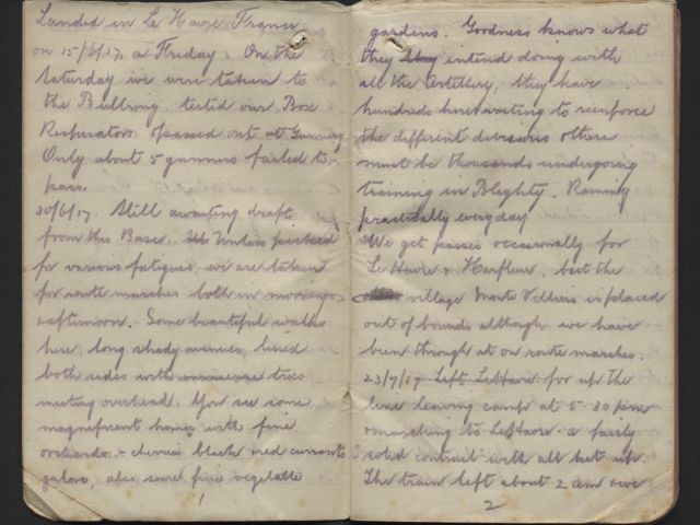 Handwritten page from diary of Alexander Sutherland Mackay
