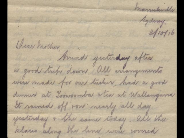 Handwritten letter by Alexander Sutherland Mackay