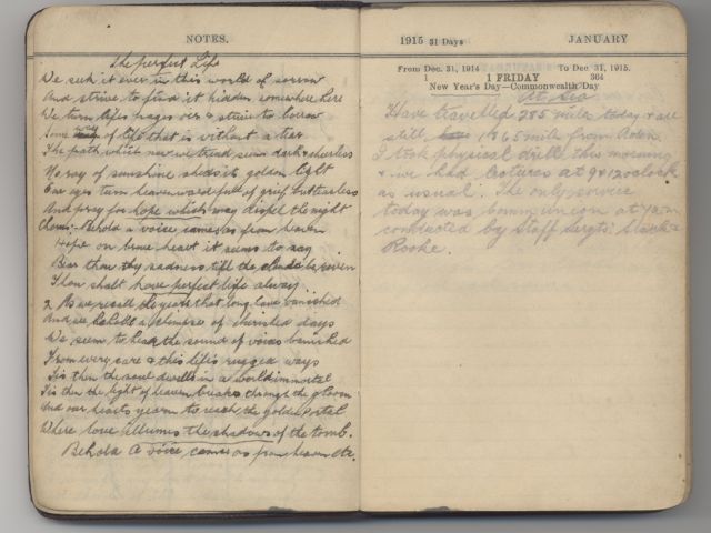 Handwritten diary of Roy Rowe