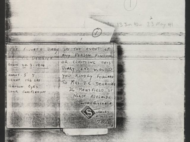 Diary of Thomas Currie Derrick