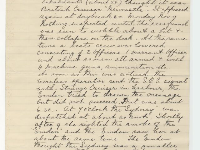 Handwritten extract from diary of Herbert Spencer Dickinson