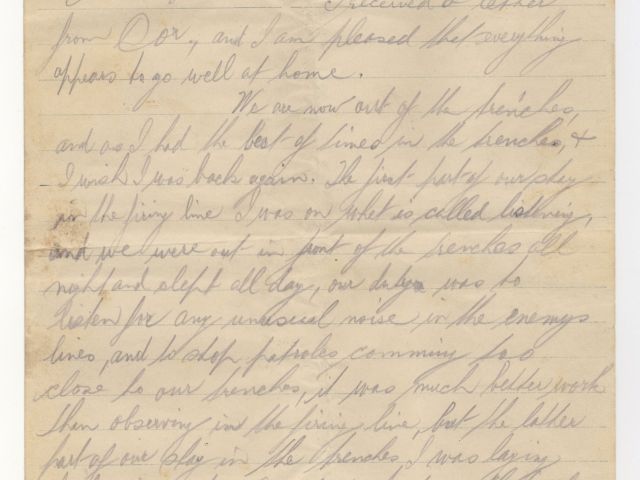 Handwritten letter from Cecil Charles Harpur Baldwin