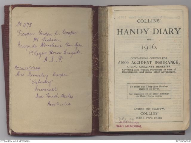 Diary of Gordon Colin Cooper