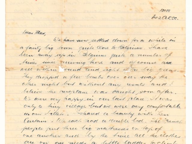 Handwritten letter by William Leslie (Robert) Chisholm
