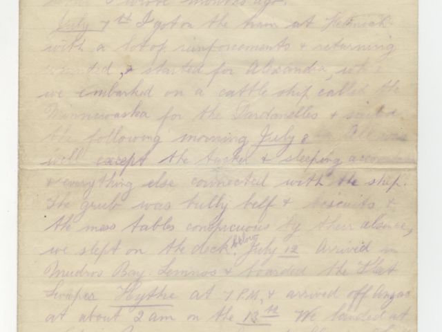 Handwritten letter by Richard Job Gardiner