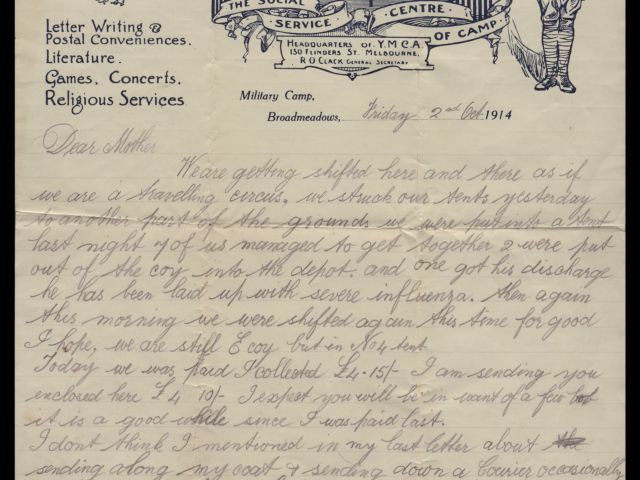 Handwritten letter by Herbert Vincent Reynolds