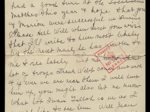 Handwritten letter by Athol Cluny McPherson