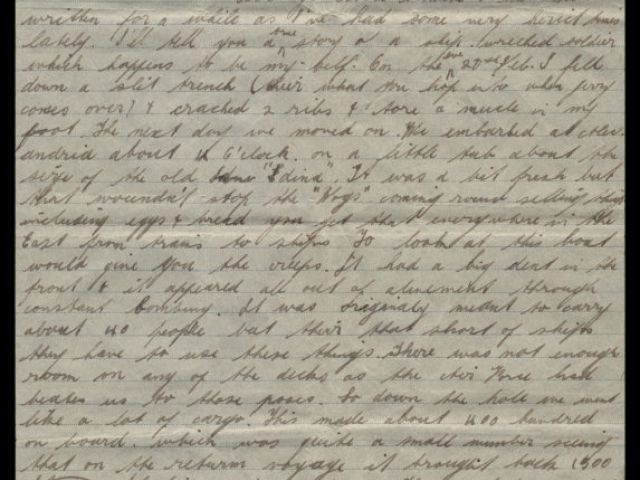 Handwritten letter by James Dennison Hadlow