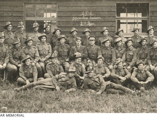 Group portrait of Australian Flying Corps (AFC) Wireless Section, No 2 Squadron