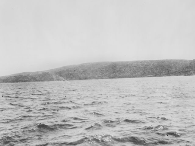 The Gallipoli Peninsula seen from the sea.