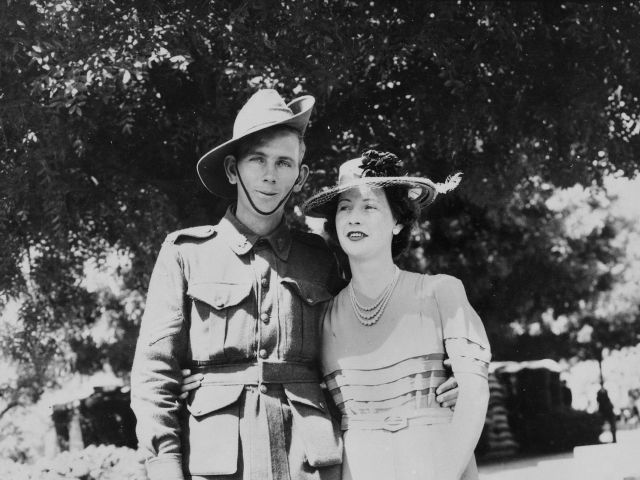 Colin Douglas Simper and his wife Irene on their wedding day