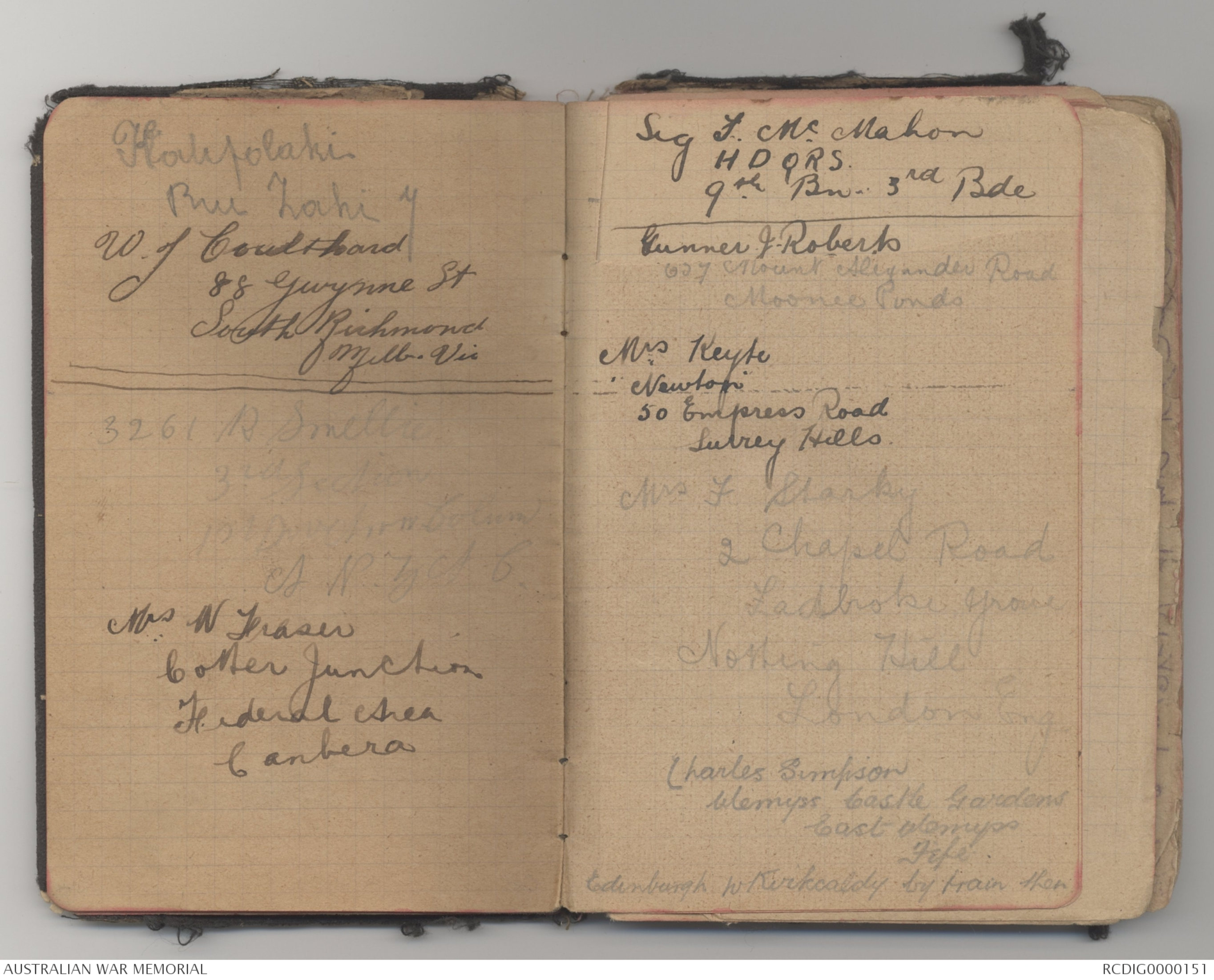 Notebook of George Booley, 5th Battalion, AIF - Part 2 | Transcribe