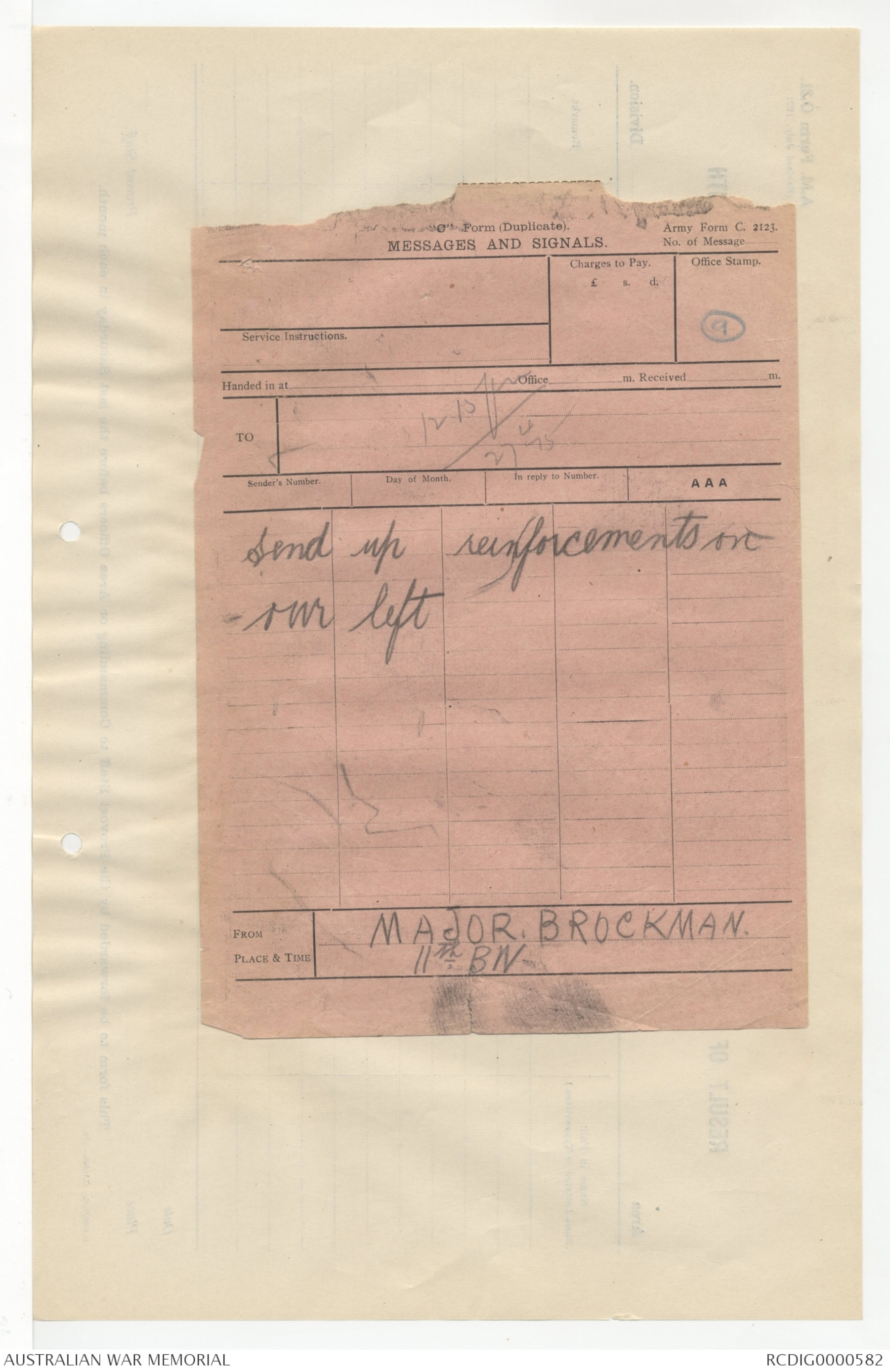 Example Eng Form 1927 Sir John Monash, Personal Files Book 3, 27 April - 29 April 1915, Part ...