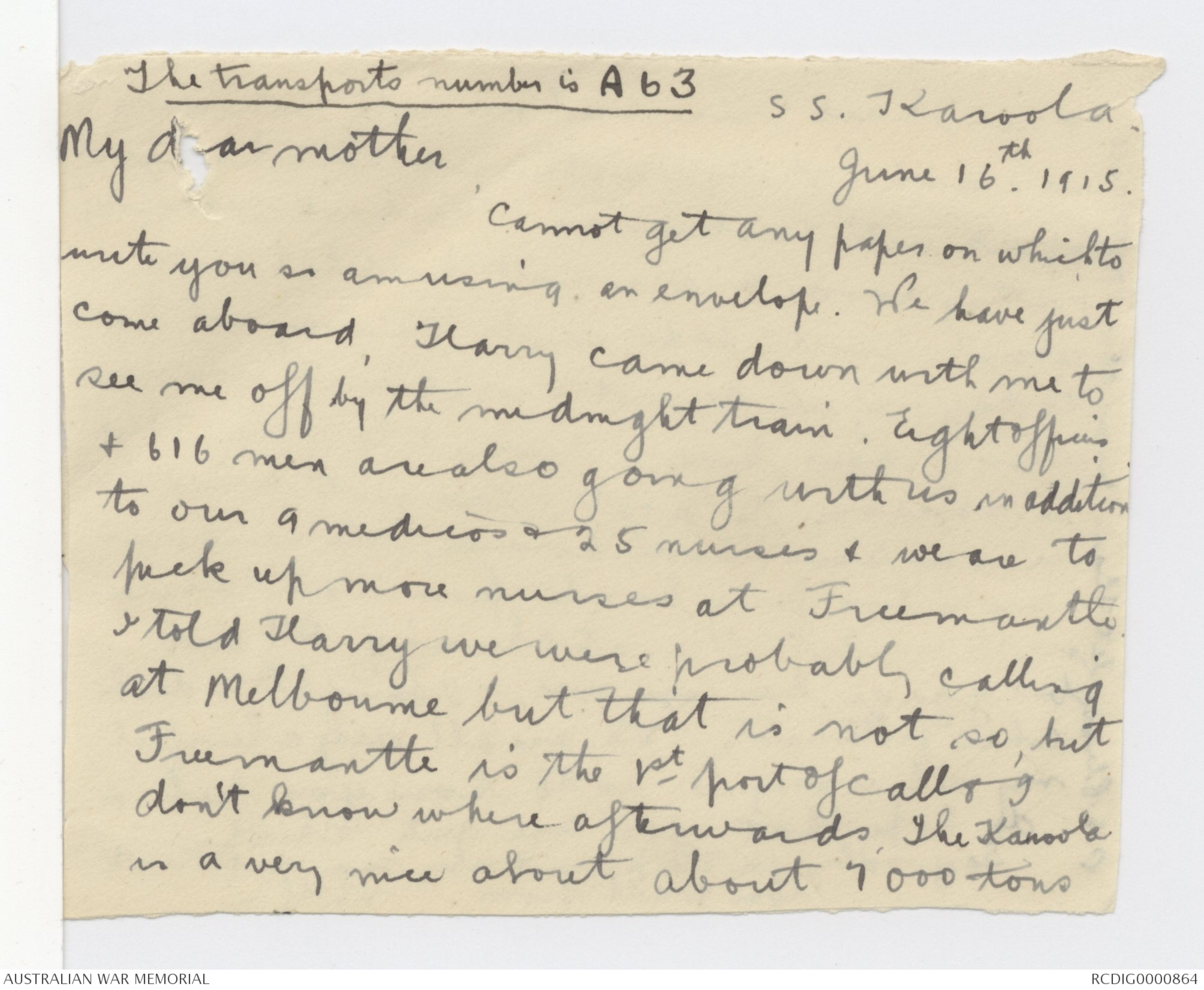 Letters From Wilfred Evans To His Family, 1915 - Part 1 | Transcribe